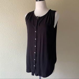 LOFT Sleeveless Button Up Long Blouse - EUC, S